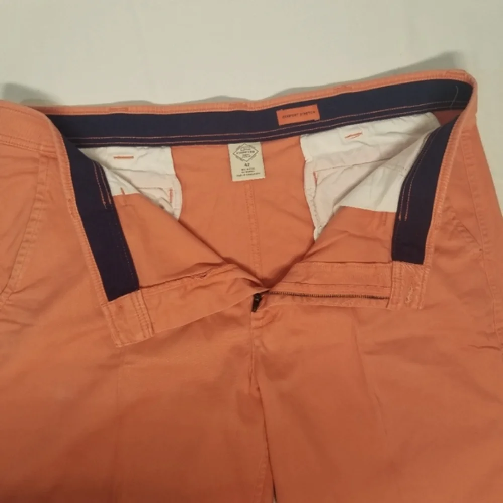 St John's Bay Men Shorts Size 42 Coral Glow Comfort Stretch Flat FrontZipper Fly